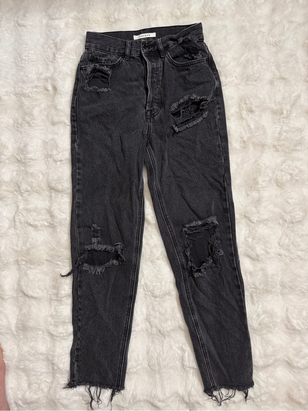 PacSun Ultra High Rise Slim Distressed Jeans Black Size 24